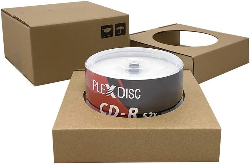 PlexDisc TY Series Blue CD-R 52X 700MB Music Digital Audio White Inkjet Hub Printable Recordable Media Disc - 50pk Cake Box 669-214-Y-BX, 50 Discs - Image 2